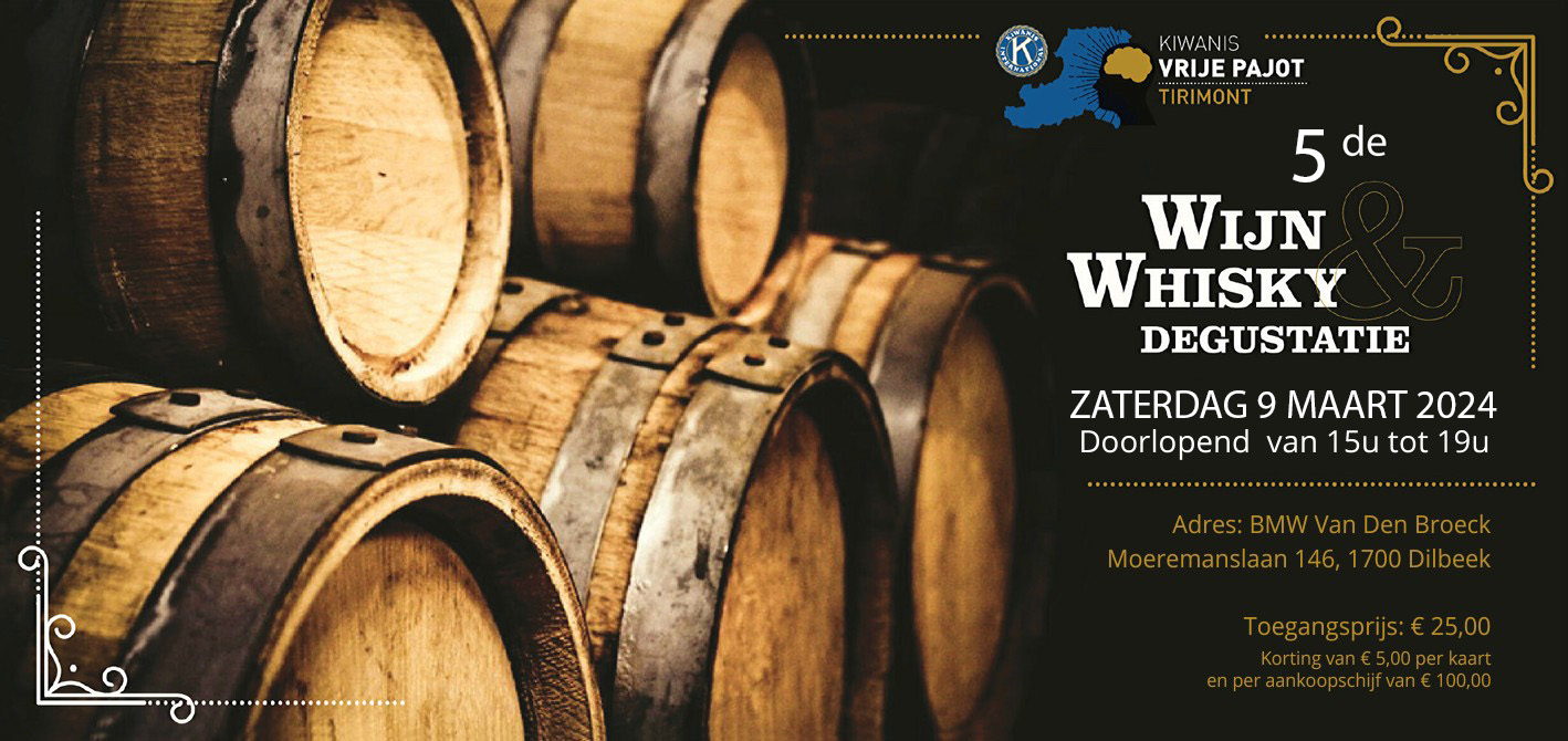 Uitnodiging wijn- en whiskydegustatie 2024